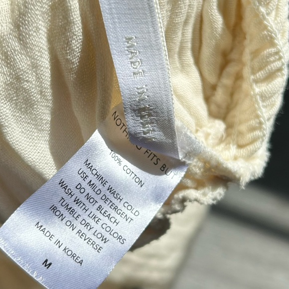 Nothing Fits But Aoi Dress Size M Eggshell Midi Maternity Smocked Cotton NWT - Picture 4 of 8